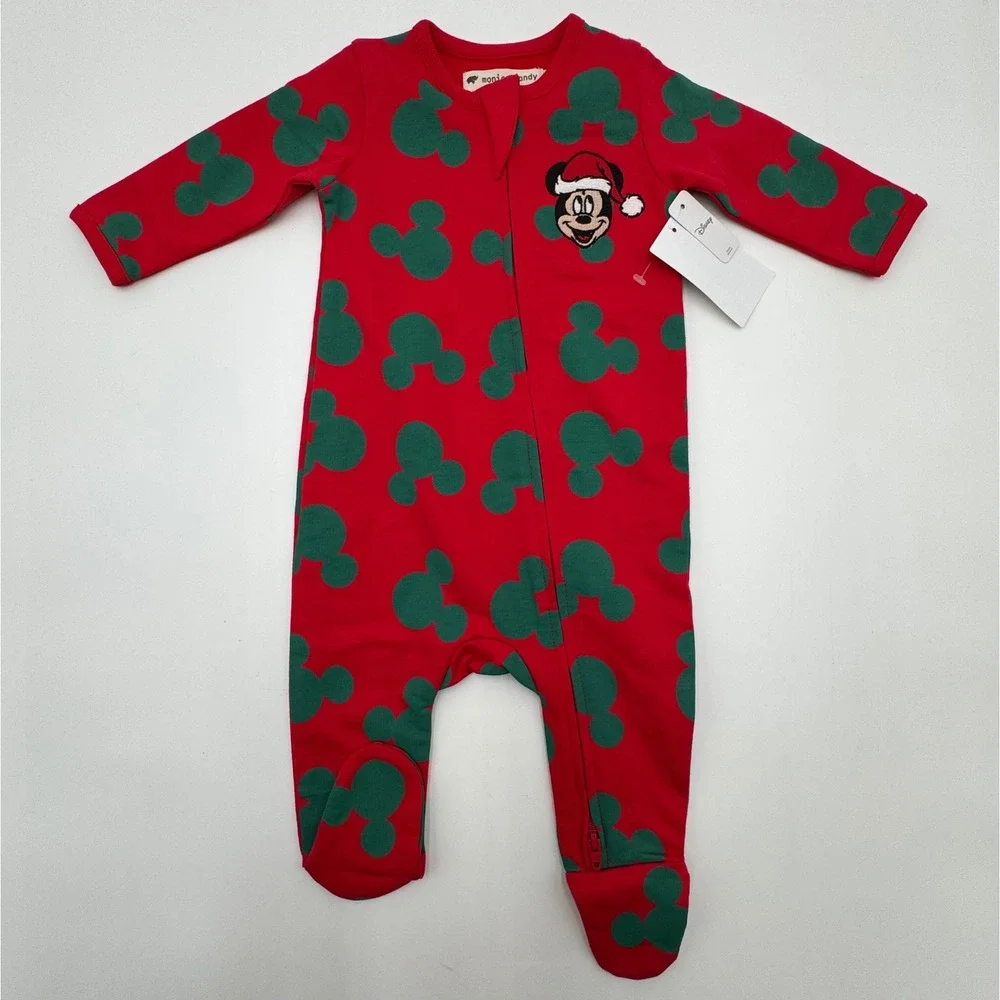 NEW Miles the Label Monica Andy Baby 3M Holiday Outfit Set 2 Piece Bundle Mickey
